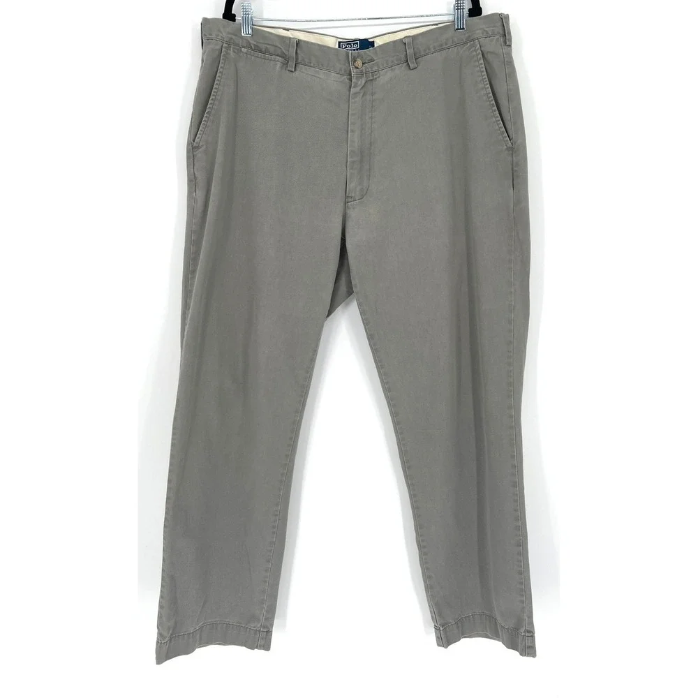 Polo Ralph Lauren Mens Chino‎ Pants 40x32 Gray Cotton Classic Preppy Casual